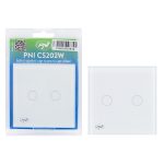 Intrerupator cap scara si cap cruce dublu cu touch PNI CS202W din sticla