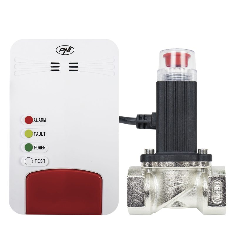 38586_smsn Kit senzor gaz inteligent si electrovalva PNI Safe House Smart Gas 300 WiFi cu alertare sonora
