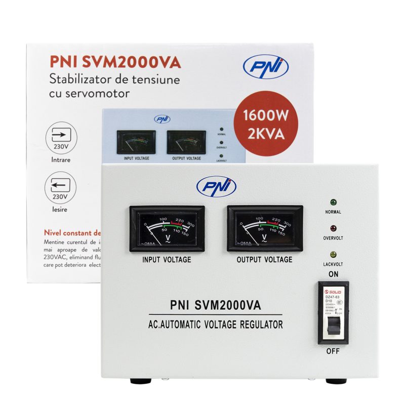 Stabilizator de tensiune PNI SVM2000VA cu servomotor
