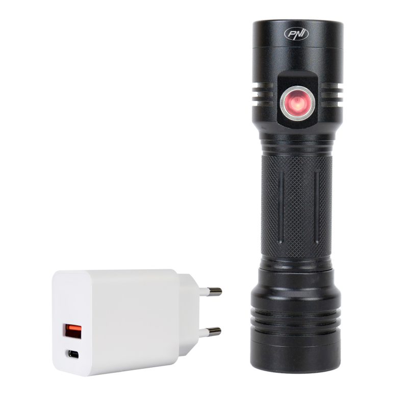 Pachet lanterna dubla PNI Adventure F200 din aluminiu cu LED