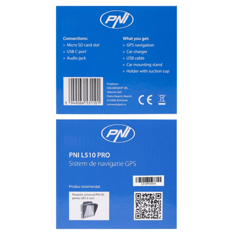 Sistem de navigatie GPS PNI L510 PRO ecran 5 inch