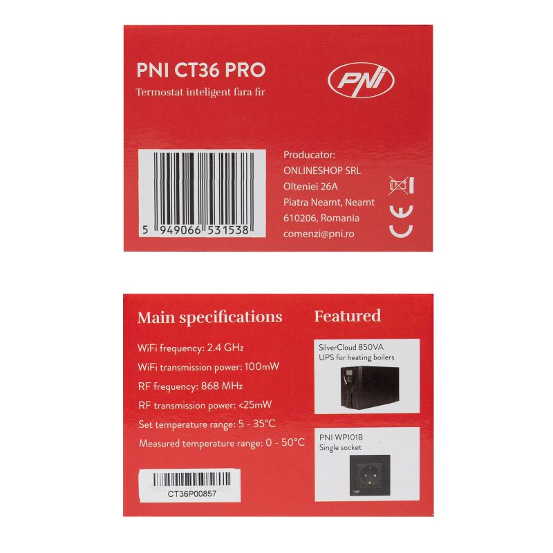 Termostat inteligent PNI CT36 PRO fara fir