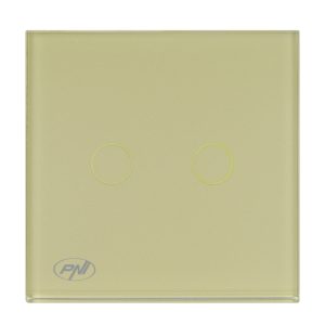 Intrerupator dublu cu touch PNI SH202G din sticla
