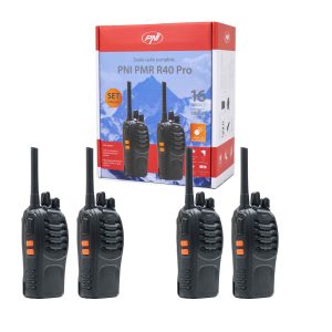 Kit 4 statii radio portabile PNI PMR R40 PRO acumulatori