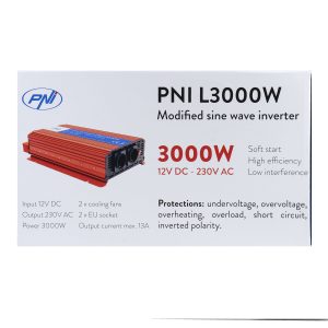 Invertor de tensiune PNI L3000W alimentare 12V iesire 230V