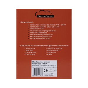 Stabilizator de tensiune SilverCloud 1000VA 600W 4.5A