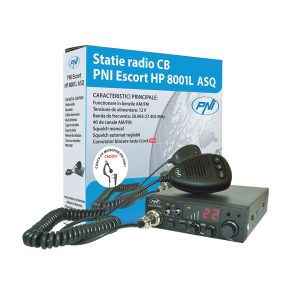 Kit Statie radio CB PNI ESCORT HP 8001L ASQ cu casti PNI HS81 + Antena CB PNI ML160 cu magnet 145mm