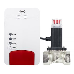 Kit senzor gaz si electrovalva PNI Safe House Dual Gas 250LR cu 2 senzori monoxid de carbon (CO) si gaze naturale si electrovalva 3/4 inch