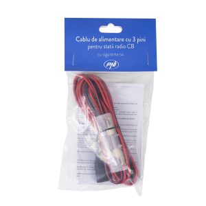 Cablu alimentare PNI cu 3 pini si siguranta 5A pentru statii radio CB