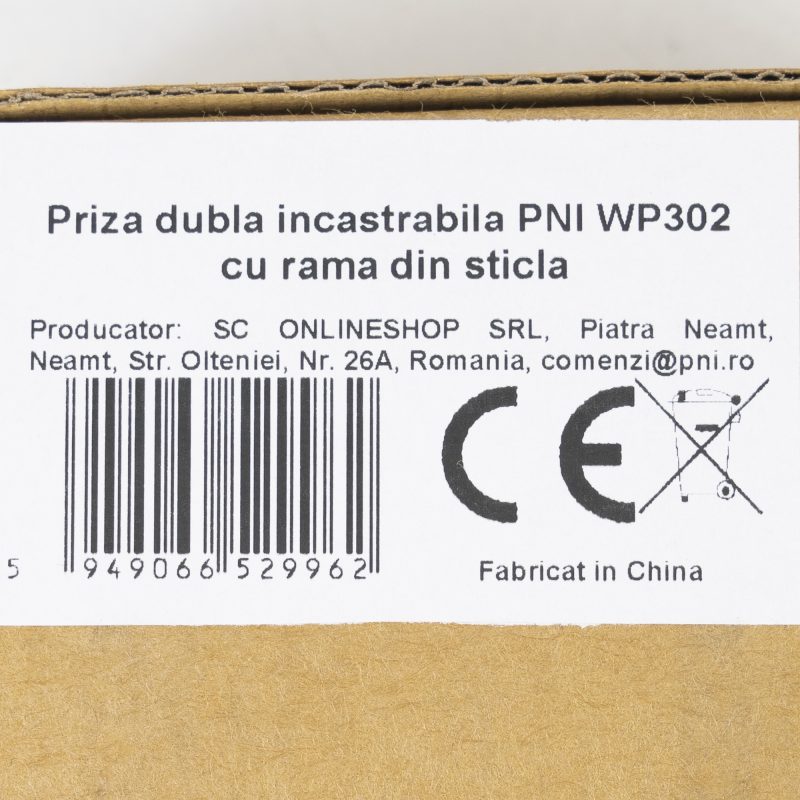 Priza dubla incastrabila PNI WP302 cu rama din sticla