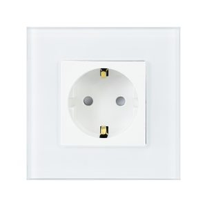 Priza simpla incastrabila PNI WP102 cu rama din sticla