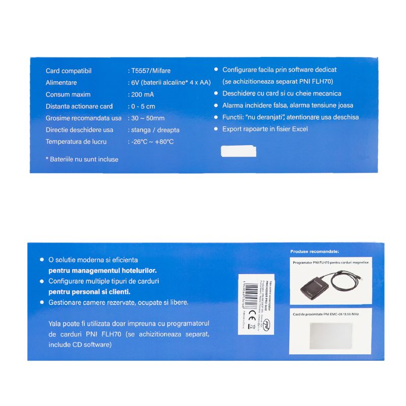Yala control acces hotelier PNI CH2000R PRO Gold cu cititor de card deschidere pe partea dreapta