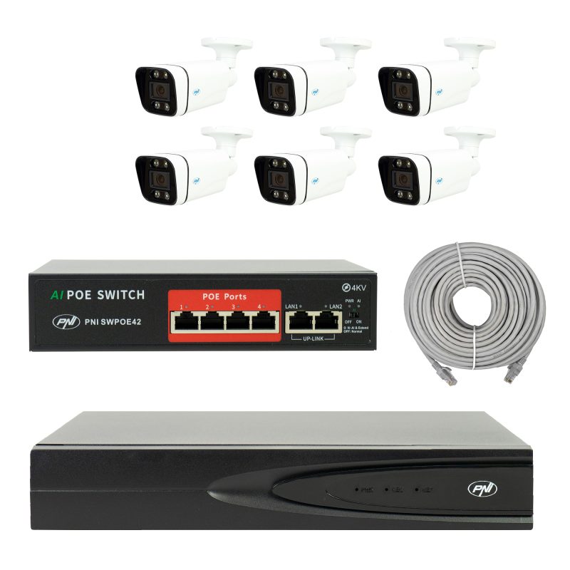 56204_smsn Pachet supraveghere video NVR POE PNI House IP810