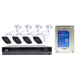 Kit supraveghere video AHD PNI House PTZ1300 Full HD cu 4 camere exterior 2MP