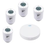 Kit Wifi 4 bucati cap termostatic inteligent PNI CT25T pentru calorifer si Hub PNI CT25WIFI cu control prin Internet