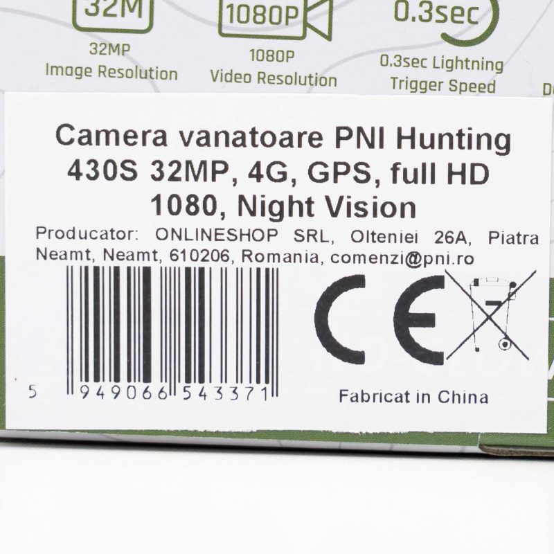 Camera vanatoare PNI Hunting 430S 32MP cu Internet 4G