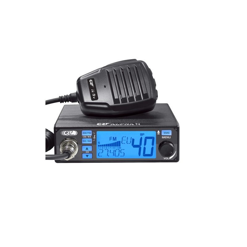 Statie radio CB CRT ALPHA N 4W AM/FM 12V/24V ASQ Scan display color