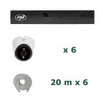 6 camere PNI IP808J 8MP si 6 cabluri UTP CAT6 20 metri incluse